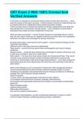 CBT Exam 2 With 100&percnt; Correct And Verified Answers