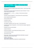 CBT Exam 2 With 100&percnt; Correct And Verified Answers