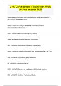 CPC Certification 1 exam with 100&percnt; correct answer 2024&period;