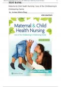 Test Bank- Maternal & Child Health Nursing: Care of the Childbearing & Childrearing Family 9th Edition( Silbert Flagg,2022) All Chapters 