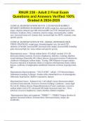 RNUR 238 - Adult 2 Final Exam Questions and Answers Verified 100&percnt; Graded A 2024-2025