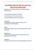 CALIFORNIA BIOL 281 RBC Post Exam Test  &lpar;Key Terms&rpar; Study Guide