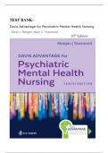 Test Bank - Davis Advantage for Psychiatric Mental Health Nursing&comma; 10th Edition &lpar;  Mary C&period; Townsend&comma;2020&rpar; All Chapters