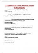 CDE &lpar;Floriculture&rpar; Exam Questions Arizona  State University