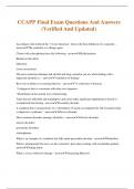 CCAPP Final Exam Questions And Answers &lpar;Verified And Updated&rpar;