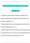 Football Exam Study With Questions and Answers 100&percnt; A&plus; Updated For Excellence&period; 2024