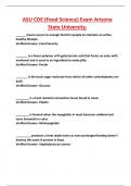 ASU CDE &lpar;Food Science&rpar; Exam Arizona  State University&period;