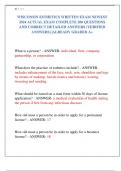 WISCONSIN ESTHETICS WRITTEN EXAM NEWEST  2024 ACTUAL EXAM COMPLETE 200 QUESTIONS  AND CORRECT DETAILED ANSWERS &lpar;VERIFIED  ANSWERS&rpar; &vert;ALREADY GRADED A&plus;