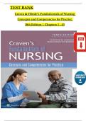 TEST BANK - Craven & Hirnle's Fundamentals of Nursing: Concepts and Competencies for Practice, 10th Edition by Christine Henshaw, Renee Rassilyer, All Chapters 1 - 43, Complete Newest Version