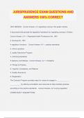 JURISPRUDENCE EXAM QUESTIONS AND ANSWERS 100&percnt; CORRECT