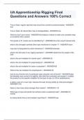 UA Apprenticeship Rigging Final Questions and Answers 100&percnt; Correct