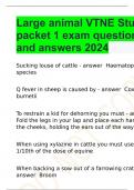 Large animal VTNE Study packet 1 exam questions and answers 2024