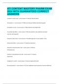 ATI CONTENT MASTERY PHARM EXAM 2024 WITH GUARANTEED CORRECT ANSWERS