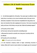 Indiana Life and Health Final Exams BUNDLED Indiana Life and Health Insurance State Exam  Indiana Life Insurance Exam  INDIANA INSURANCE LICENSING EXAM 2024  Indiana State Life and Health Insurance Exam Questions with 100&percnt; Correct Answers &vert; Verified