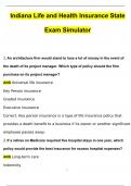 Indiana Life and Health Insurance State Exam Simulator 2024 Questions with 100&percnt; Correct Answers &vert; Verified &vert; Latest Update