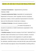 INDIANA LIFE AND HEALTH RULES AND REGULATIONS EXAM 2024 Questions with 100&percnt; Correct Answers &vert; Verified &vert; Latest Update