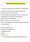 Indiana Life Insurance Exam 20242025 Questions with 100&percnt; Correct Answers &vert; Verified &vert; Latest Update