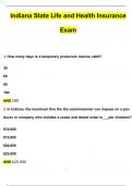 Indiana State Life and Health Insurance Exam Questions with 100&percnt; Correct Answers &vert; Verified &vert; Latest Update