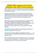NREMT EMT Cognitive Final Exam Questions with 100&percnt; Correct answers
