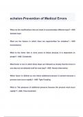 echelon-Prevention of Medical Errors QUESTIONS & ANSWERS 2024 &lpar; A&plus; GRADED 100&percnt; VERIFIED&rpar;