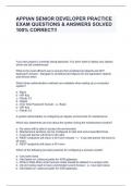 APPIAN SENIOR DEVELOPER PRACTICE EXAM QUESTIONS & ANSWERS SOLVED 100&percnt; CORRECT&excl;&excl;