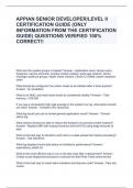 APPIAN SENIOR DEVELOPER&sol;LEVEL II CERTIFICATION GUIDE &lpar;ONLY INFORMATION FROM THE CERTIFICATION GUIDE&rpar; QUESTIONS VERIFIED 100&percnt; CORRECT&excl;&excl;
