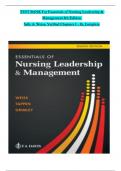 TEST BANK For Essentials of Nursing Leadership & Management 8th Edition by Sally A&period; Weiss&comma; Verified Chapters 1 - 16&comma; Complete Newest Version