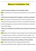 Missouri Constitution Test Updated Questions with 100&percnt; Correct Answers &vert; Verified &vert; Latest Update