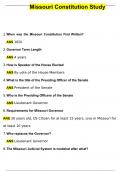 Missouri Constitution Study Exam Latest Questions with 100&percnt; Correct Answers &vert; Verified &vert; Latest Update