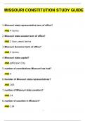 Missouri Constitution Study Guide Latest Updated Questions with 100&percnt; Correct Answers &vert; Verified &vert; Latest Update