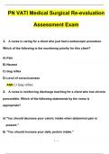 ATI PN Medical Surgical Re-evaluation Assessment Exam Questions with 100% Correct Answers | Verified | Latest Update