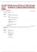 US HIST 2111  FINAL  EXAM &lpar;Score 98 0ut of 100&rpar; Already Graded A&plus; Clayton State University&period;