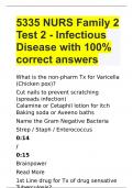 5335 NURS Family 2 Test 2 - Infectious Disease QUESTIONS AND ANSWERS