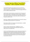 Foreign Service Officer Test &lpar;FSOT&rpar; Practice 1 with complete answers