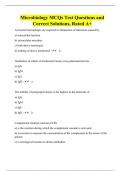 Microbiology MCQs Test Questions and Correct Solutions&comma; Rated A&plus;