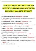 2024/2025 RPSGT ACTUAL EXAM 120 QUESTIONS AND ANSWERS (VERIFIED ANSWERS) A+ GRADE ASSURED.