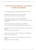 CMTO Test Exam Questions And Answers &lpar;Verified And Updated&rpar;