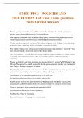 CMTO PP&num; 2 --POLICIES AND PROCEDURES And Final Exam Questions With Verified Answers