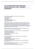 CCLS CERTIFICATION EXAM 2024 QUESTIONS WITH 100&percnt; CORRECT ANSWERS&excl;&excl;