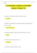 Ac Certification Questions and Verified  Answers &vert; Passed &vert; A&plus;