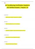 Air Conditioning Certification Questions  and Verified Answers &vert; Passed &vert; A&plus;