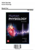Test Bank for Human Physiology, 16th Edition by Stuart Fox, 9781260720464, Covering Chapters 1-20 | Includes Rationales