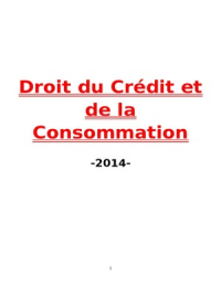 Cours COMPLET Droit du crédit et de la consommation