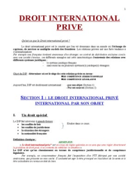 Cours COMPLET Droit internationnal privé
