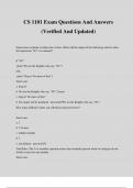 CS 1101 Exam Questions And Answers &lpar;Verified And Updated&rpar;