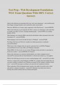 Test Prep - Web Development Foundations WGU Exam Questions With 100&percnt; Correct Answers
