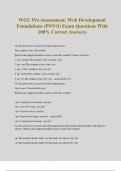 WGU Pre-Assessment&colon; Web Development Foundations &lpar;PNVO&rpar; Exam Questions With 100&percnt; Correct Answers