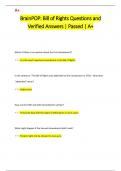 BrainPOP&colon; Bill of Rights Questions and  Verified Answers &vert; Passed &vert; A&plus; 
