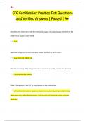 CFC Certification Practice Test Questions  and Verified Answers &vert; Passed &vert; A&plus; 
