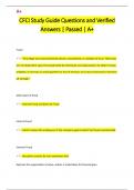CFCI Study Guide Questions and Verified  Answers &vert; Passed &vert; A&plus;